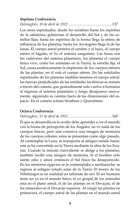 Entidades espirituales en los cuerpos celestes y en los reinos de la naturaleza.