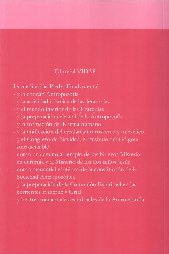 La meditación Piedra fundamental. Una clave de los nuevos misterios cristianos.