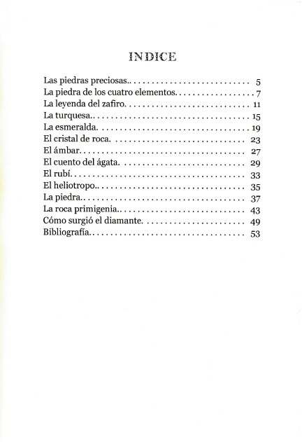 Relatos sobre piedras preciosas.
