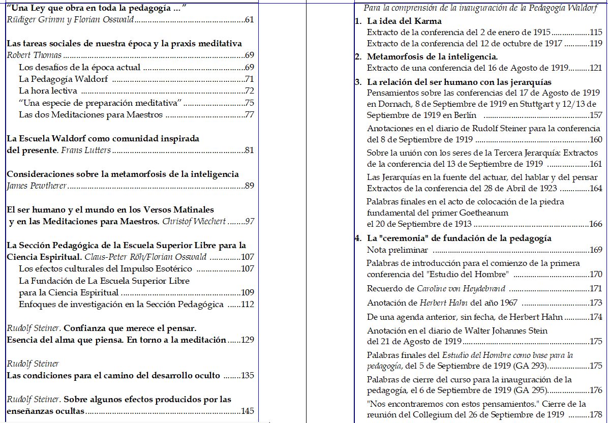 Profundización Meditativa de la Educación Waldorf. Meditaciones para maestros.