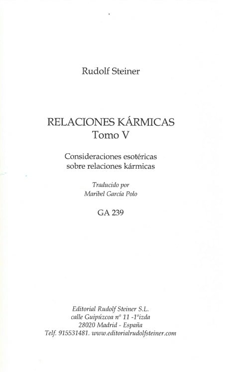 Relaciones kármicas. Tomo V