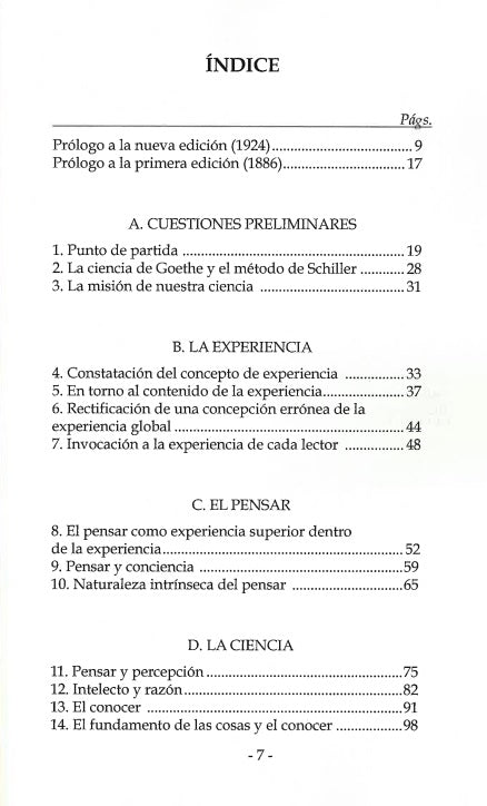 LA TEORÍA DEL CONOCIMIENTO basada en la concepción goetheana del mundo.