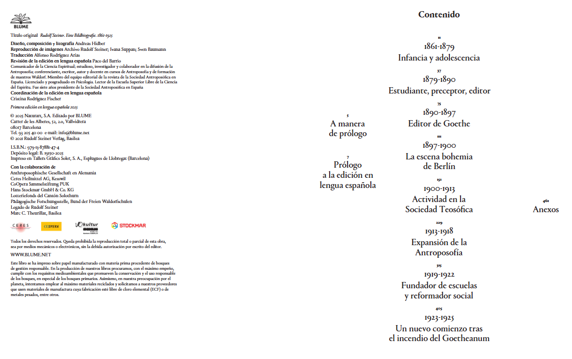 RUDOLF STEINER 1861-1925. Editorial Blume