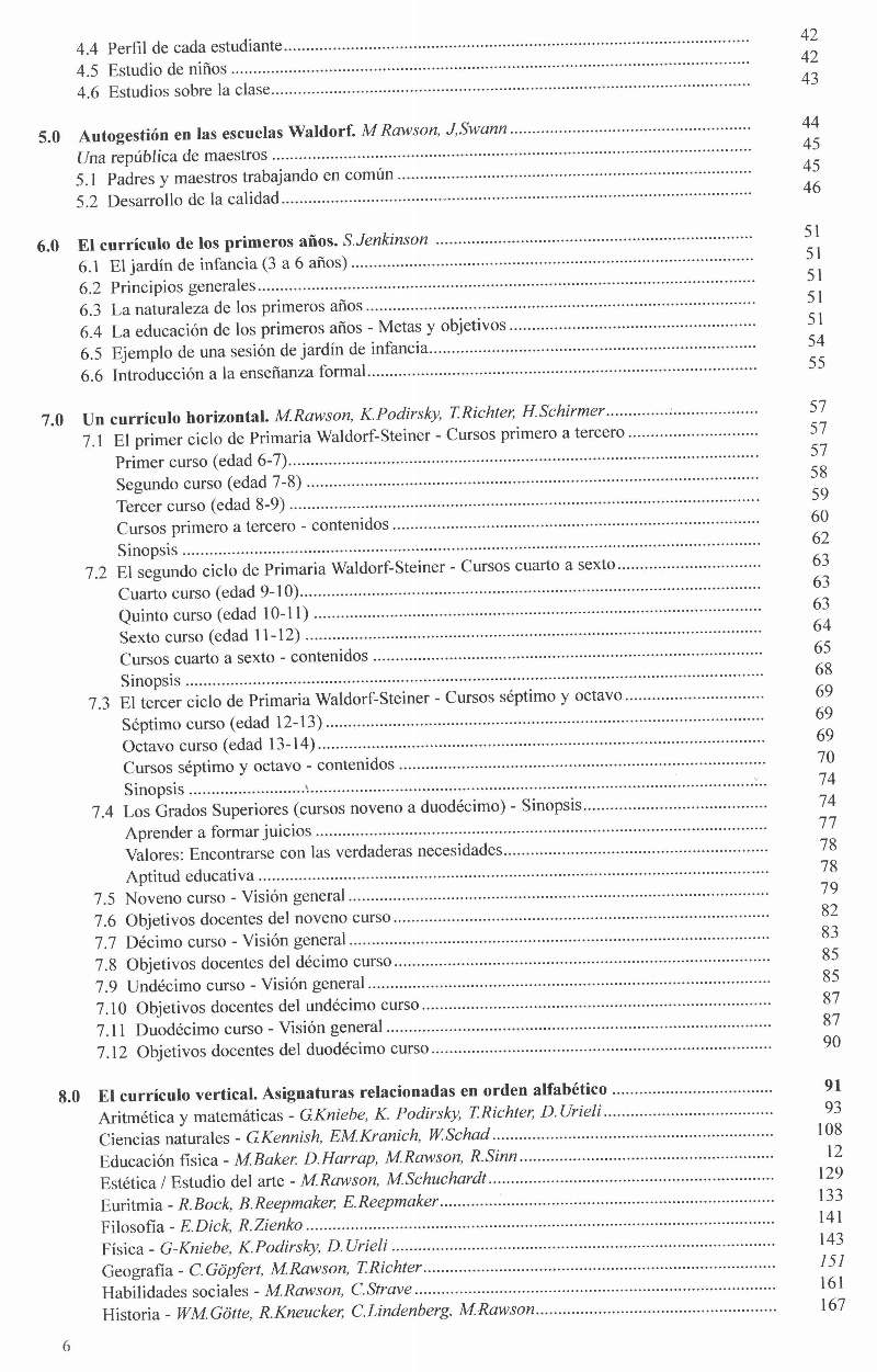 Plan de estudios de la Pedagogía Waldorf-Steiner.