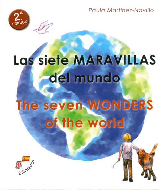 ✨Las siete maravillas del mundo. The seven wonders of the world. BILINGÜE ESPAÑOL-INGLÉS. Tapa dura. 🌎🌳