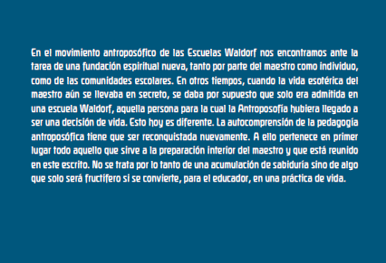 Profundización Meditativa de la Educación Waldorf. Meditaciones para maestros.