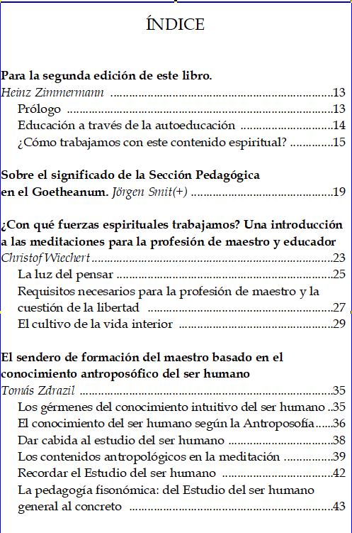 Profundización Meditativa de la Educación Waldorf. Meditaciones para maestros.